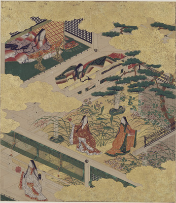 Scene from the Tale of Genji Chapter: An Autumn Tempest (Nowaki) Image