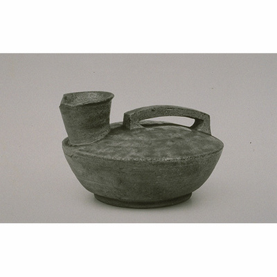 Sueki Spouted Vessel with Handle in Ash Glaze Image