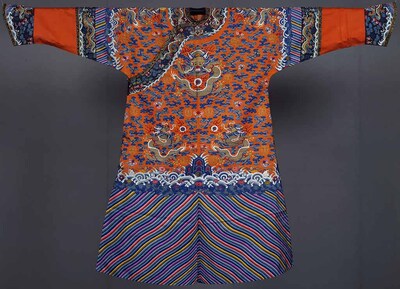 Jifu (Formal Court Dragon Robe) in Golden Yellow Tapestry Weave (Kesi) Image