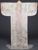 Katabira (Summer Kimono) with Herons, Wild Pinks, and Willows in Embroidery and Indigo Dyeing on Whi Image