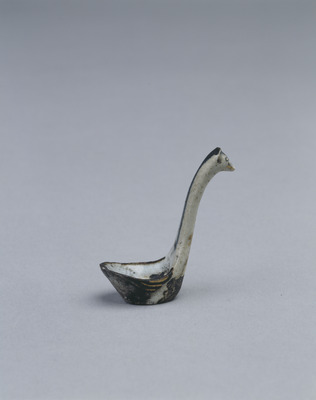 Crane-shaped Spoon in Underglaze Iron Brown and Overglaze Enamels Image