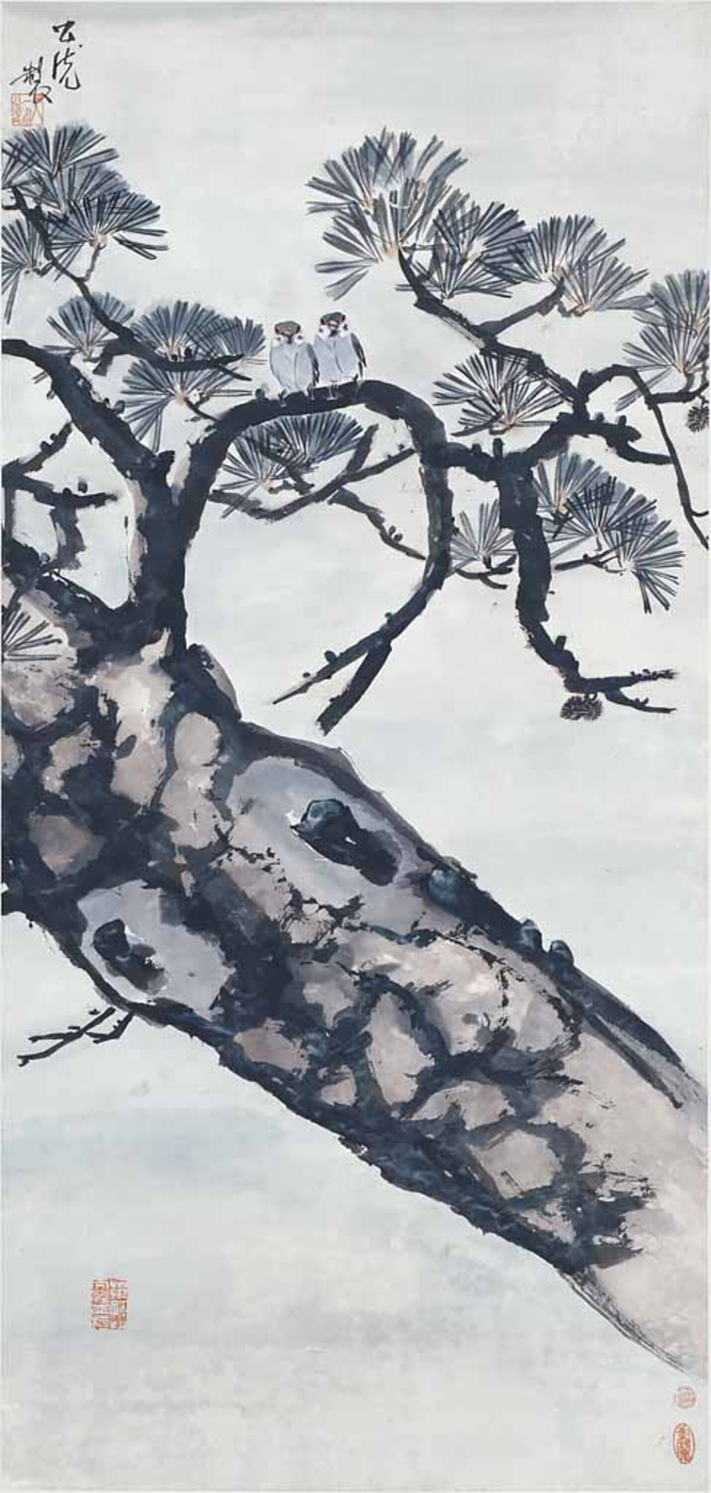 白頭偶老図（大松鳥） 画像