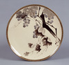 Plate with Grapes in Underglaze Enamels (Asahi Ware) Image