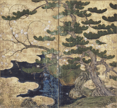 松桜図屏風 画像