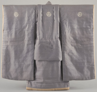 Furisode (Long-Sleeved Kimono) on Silver Grey Ground Image