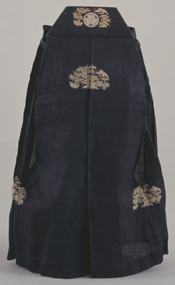 Hakama (Trousers) with Pines, Bamboo, Cranes, and Turtles on Black Ground Image