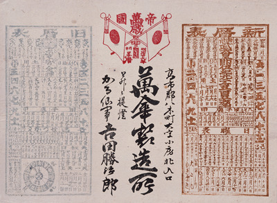 Meiji 29 (1897) Calendar (Hikifuda Handbill) Image