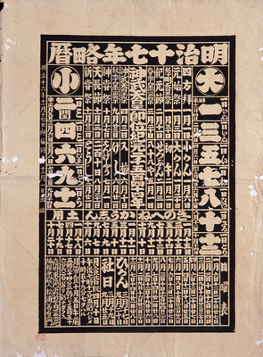 Meiji 17 (1885) Calendar (Hikifuda Handbill) Image