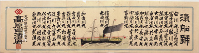 List of Import Steamers for the Kogen Shipping Agency (Hikifuda Handbill) Image