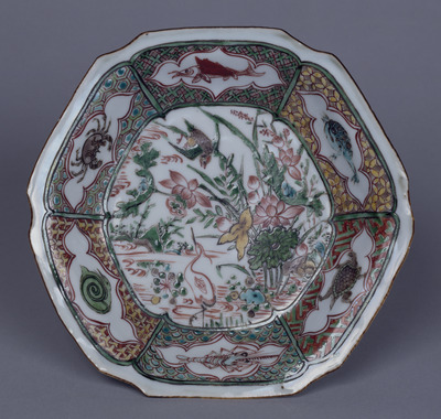 Nanking Plate with Lotus Pond and Shellfish in Overglaze Enamels Image