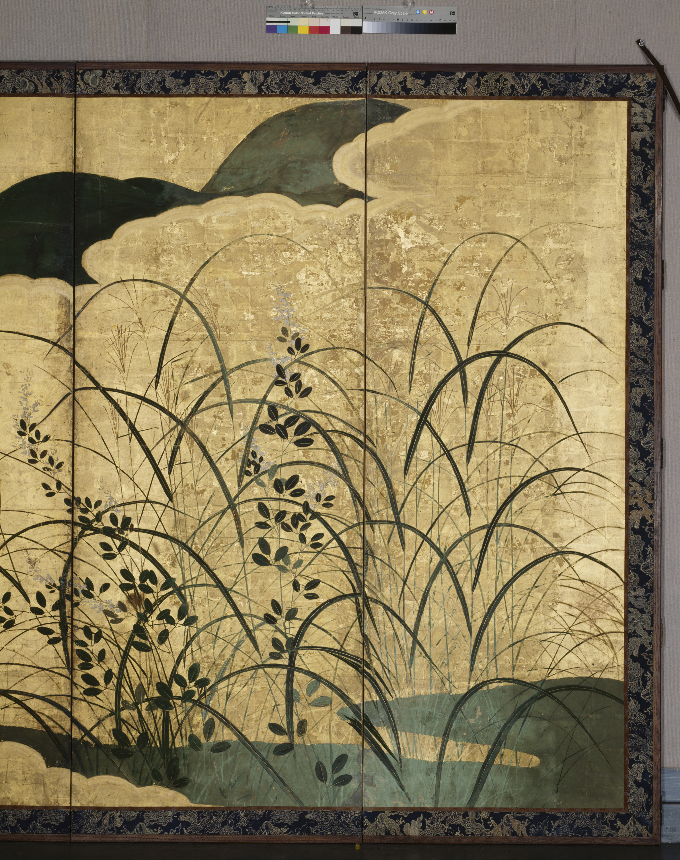秋草図屏風 画像