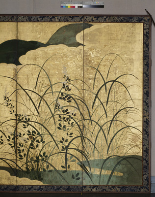 秋草図屏風 画像