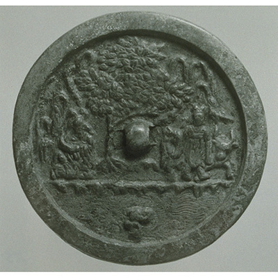 Mirror with Scene of the Recluse Xuyou Washing His Ears Image