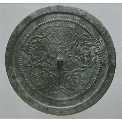 Mirror with Hosoge Floral Pattern Image