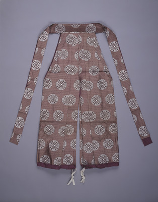 Sashinuki (Trousers) of Prince Yorihito with White Butterfly Medallions on Purple Tortoiseshell Diaper on Futaeori (Self-Patterning and Supplementary Weft Floats) Image