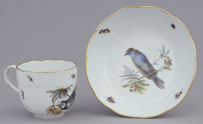 Coffee Cup with Flowers, Birds, and Insects in Overglaze Enamels (Meissen Ware) Image