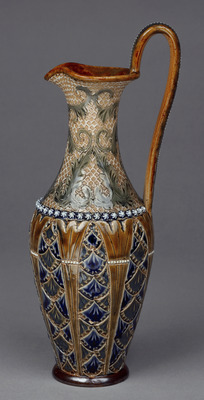 Ewer with Arabesques in Relief and in Overglaze Enamels Image