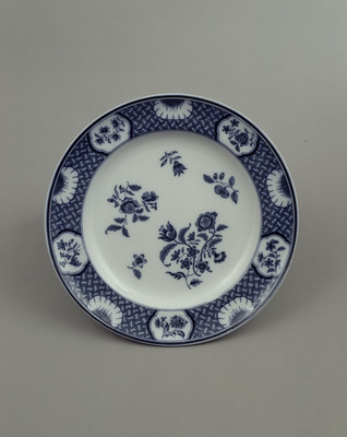 Plate with Flowers in Underglaze Blue Image