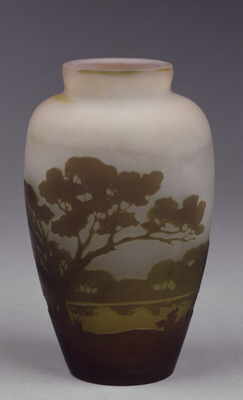 Vase with Evening Landscape on White Ground Image