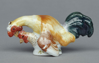 Chicken and Rooster in Overglaze Enamels (Meissen Ware) Image