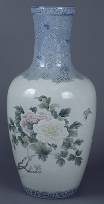 Vase with Peonies in Overglaze Enamels Image