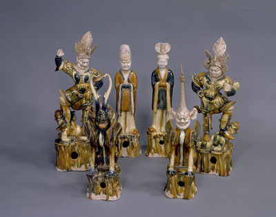 Tomb Figurines of Civil Officials in Three-color Glaze Image