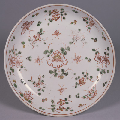 Nanking Plate with Peonies and Butterflies in Overglaze Enamels Image