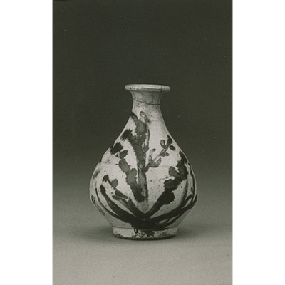 Small Jar with Floral Design in Underglaze Iron Brown Image