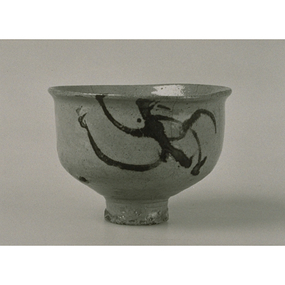 Bowl with Floral Design in Underglaze Iron Brown Image