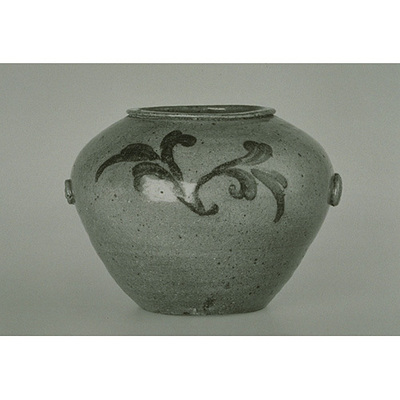 Celadon with Two Lugs and Foliate Decoration in Underglaze Iron Image