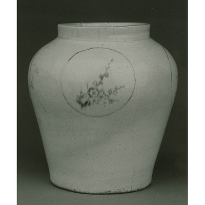 Jar with Encircled Plum Branches in Underglaze Blue Image