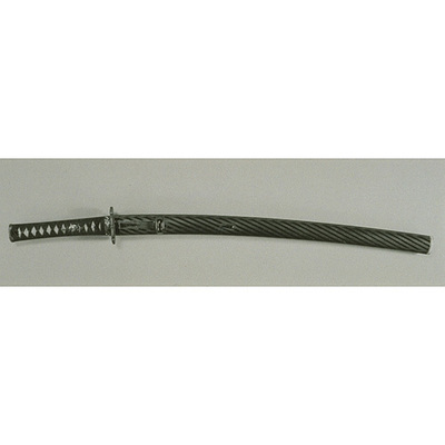 Wakizashi (Short Sword) with Mounting Lacquered in Black and Silver Image