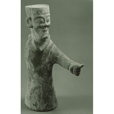 Warrior Figurine in Gray Earthenware Image