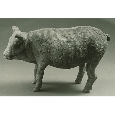 Ox Figurine in Gray Earthenware Image