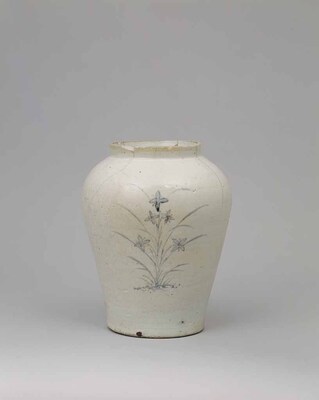 Jar with Wild Plants in Underglaze Blue Image