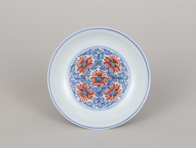 Pair of Dishes with Floral Arabesques; Yongzheng Reign Marks Image