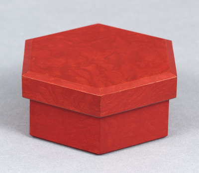 Hexagonal Sweets Container made of Dyed and Lacquered Wood Image