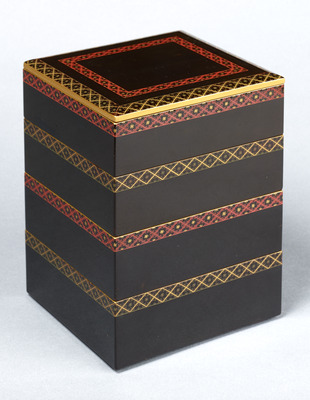 Tiered Box with Border Designs in Makie (Ceremonial Furnishing of the Inagaki Household) Image