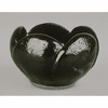 Black Raku Bowl in the Shape of a Plum Blossom Image