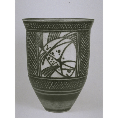 Vase with Fish in Underglaze Iron Brown Image