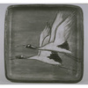 Dish with a Pair of Cranes in Underglaze Iron Brown and Gold Image