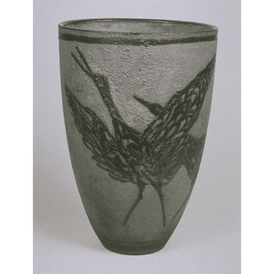 Vase with Birds in Underglaze Iron Brown Image