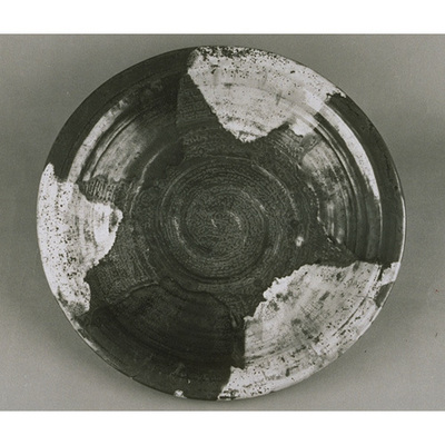 Dish with Brown and White Glaze (Chosa Satsuma Ware) Image