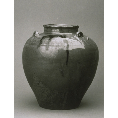 Tea Jar with Three Lugs in Brown Glaze (Hoshino Ware) Image