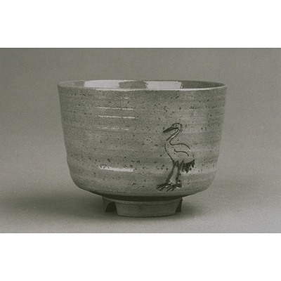 Tea Bowl with Crane in Gohon Style Image