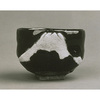 Black Raku Tea Bowl with Mount Fuji in White Glaze (Akahadayama Ware) Image