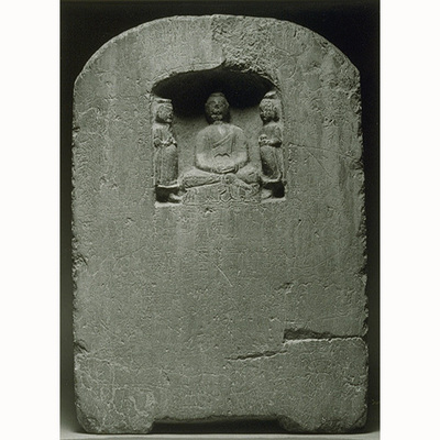 Buddhist Stele Dated Wuping 4 (Inscribed with Construction Details) Image