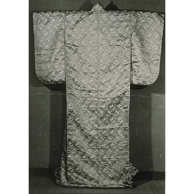 Uchikake (Formal Outer Robe) with Clouds, Cranes, and Pines on Light Brown Ground Image