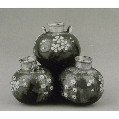 Linked Jars with Cherry Blossoms in Overglaze Enamels Image