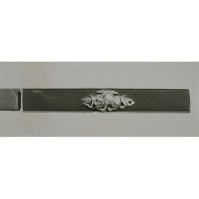 Knife (Kozuka) with Tiger and Bamboo in High Relief Carving, Signed "Sojo Image